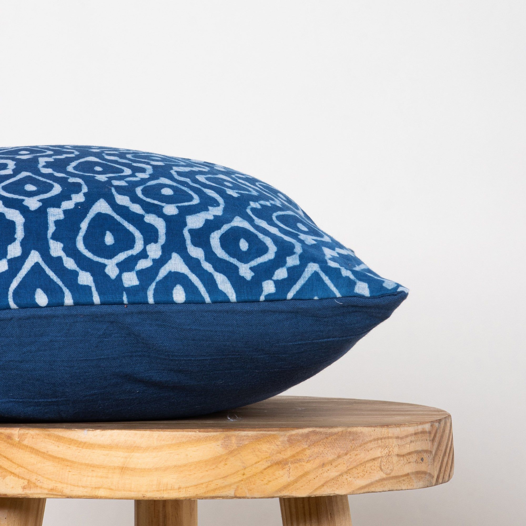 Custom Hand Block Indigo Blue Printed Cotton Cushions